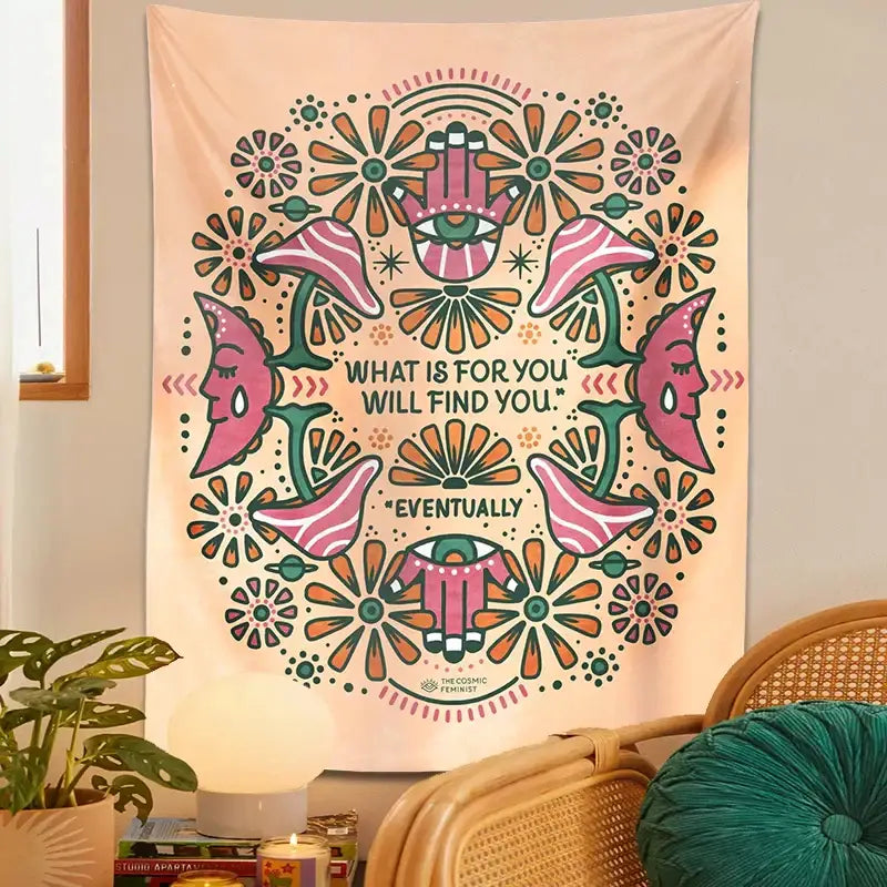 DecorBites™ Boho Moon Flower Magic Tapestry Wall Hanging for Home Decor