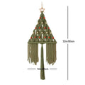 Boho sage green & cream macrame christmas tree wall hanging living room