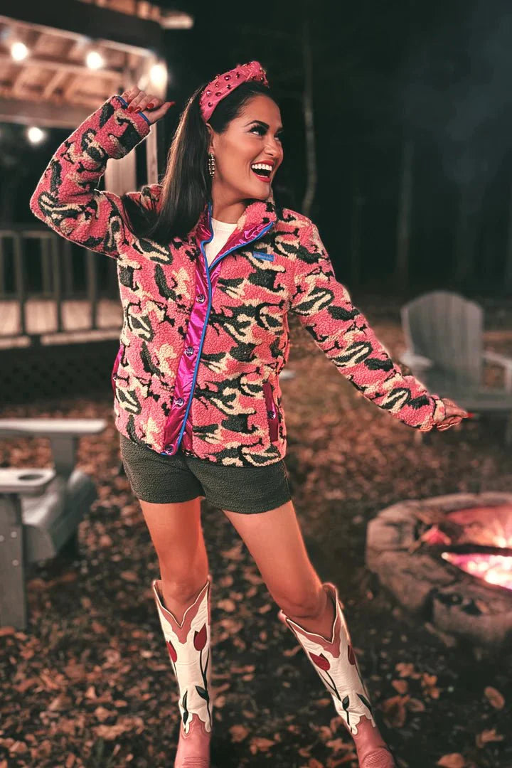 Brianna Cannon Pink Camo Pile Fleece Jacket