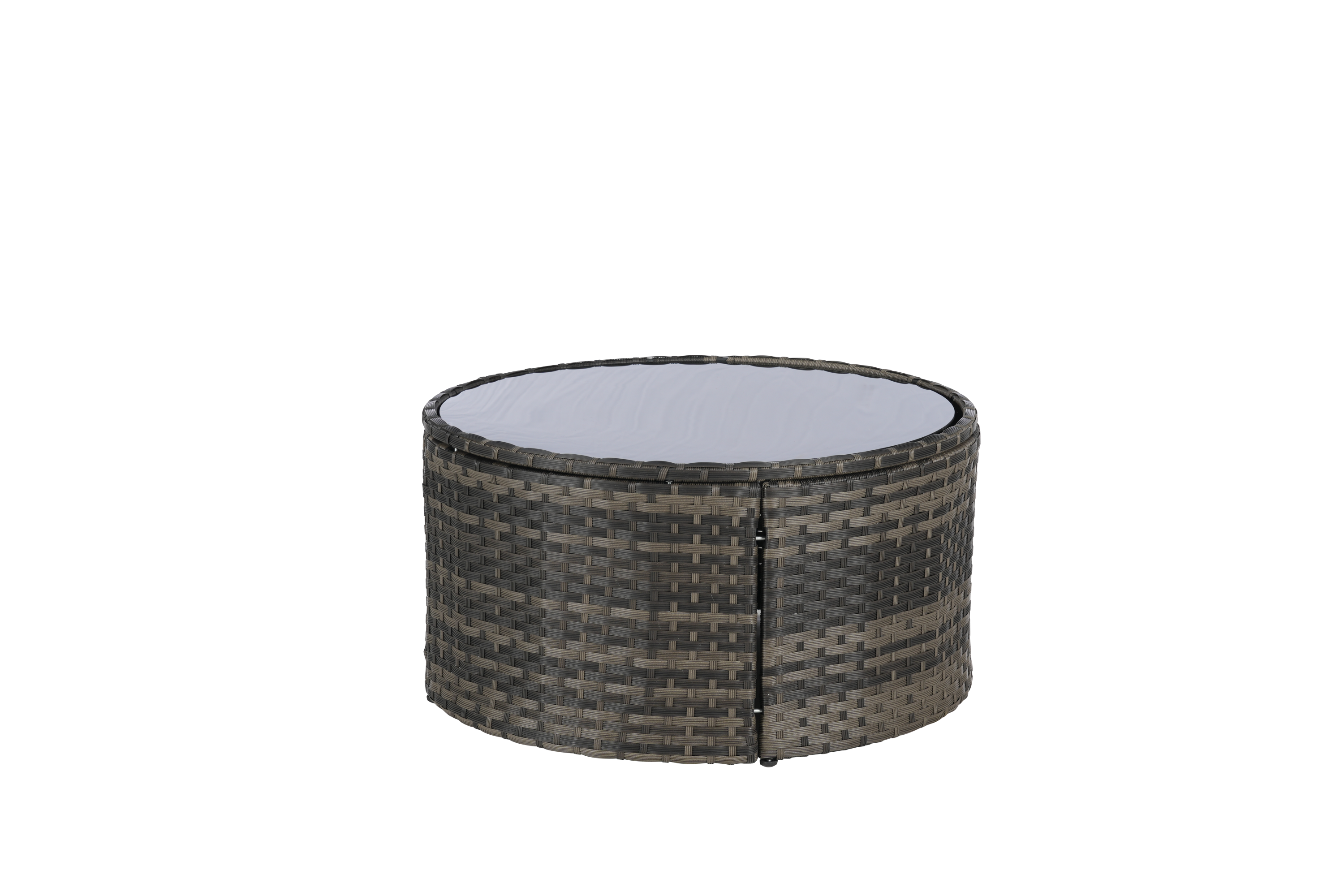 Outdoor Sectional Set PE Rattan Beige Half Moon 11pc