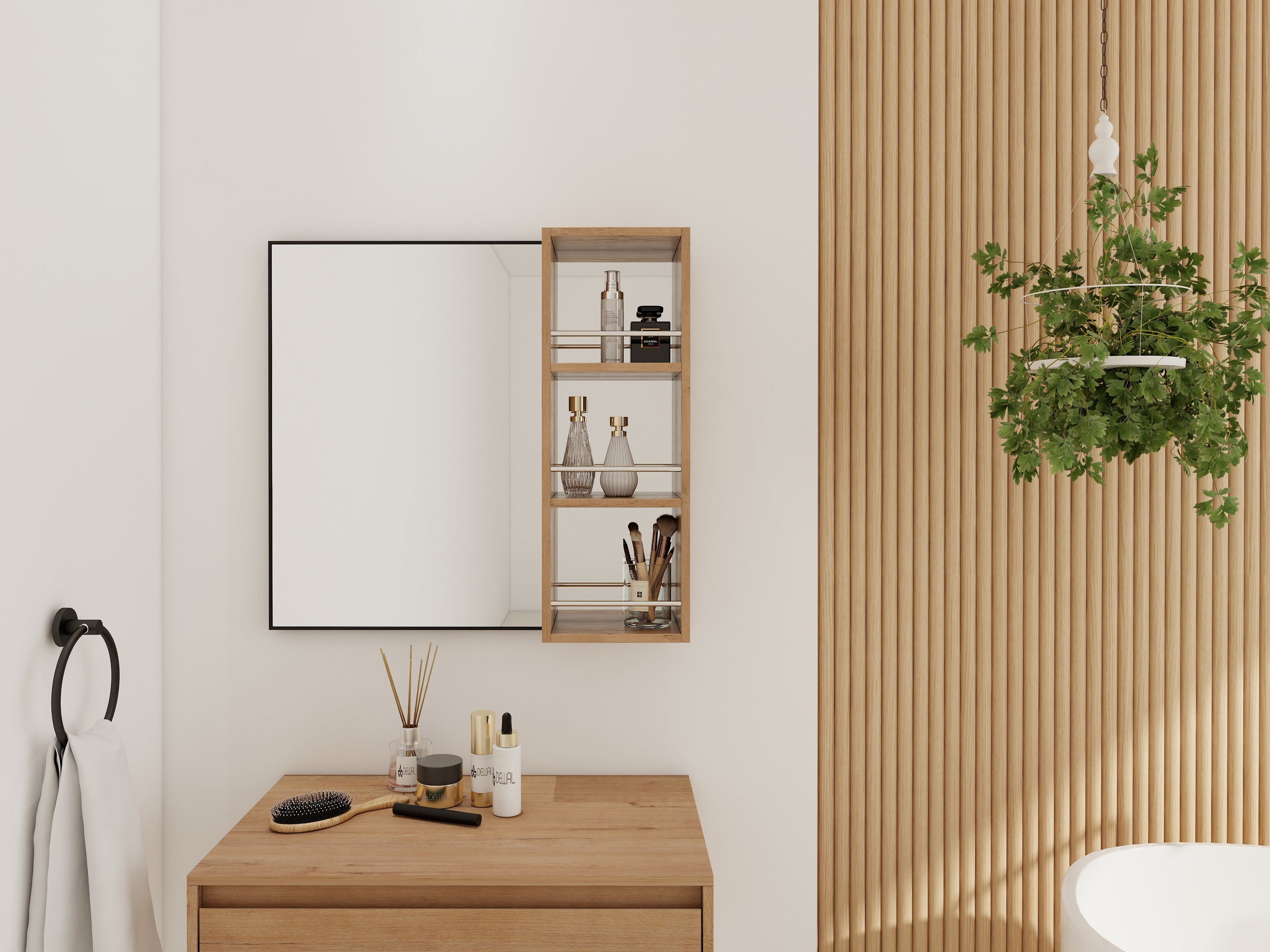 10'' Wall Mounted Bathroom Mirror Cabinet with Open Storage