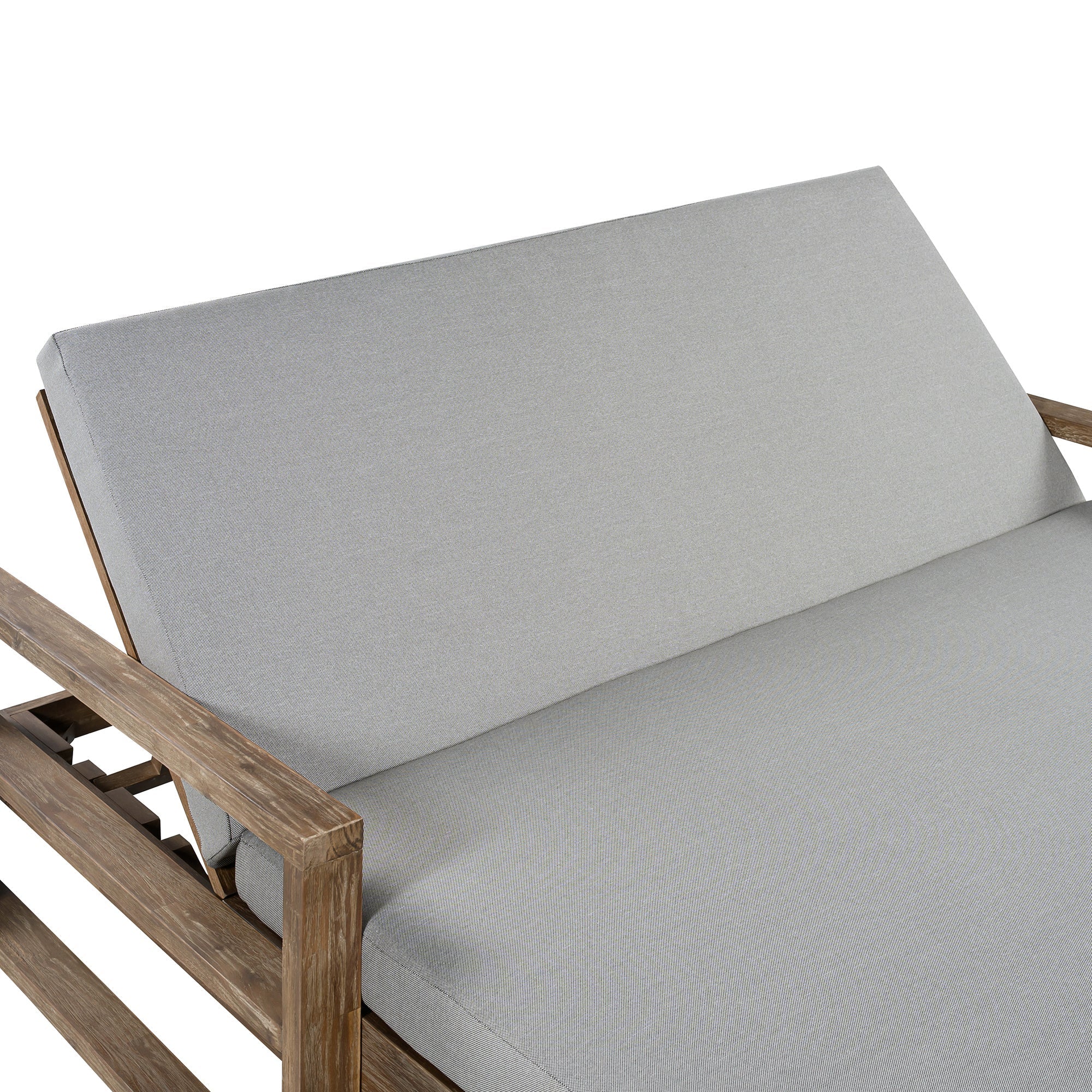 Outdoor Daybed Acacia Wood Farmhouse Gray with Wheels 2 Person