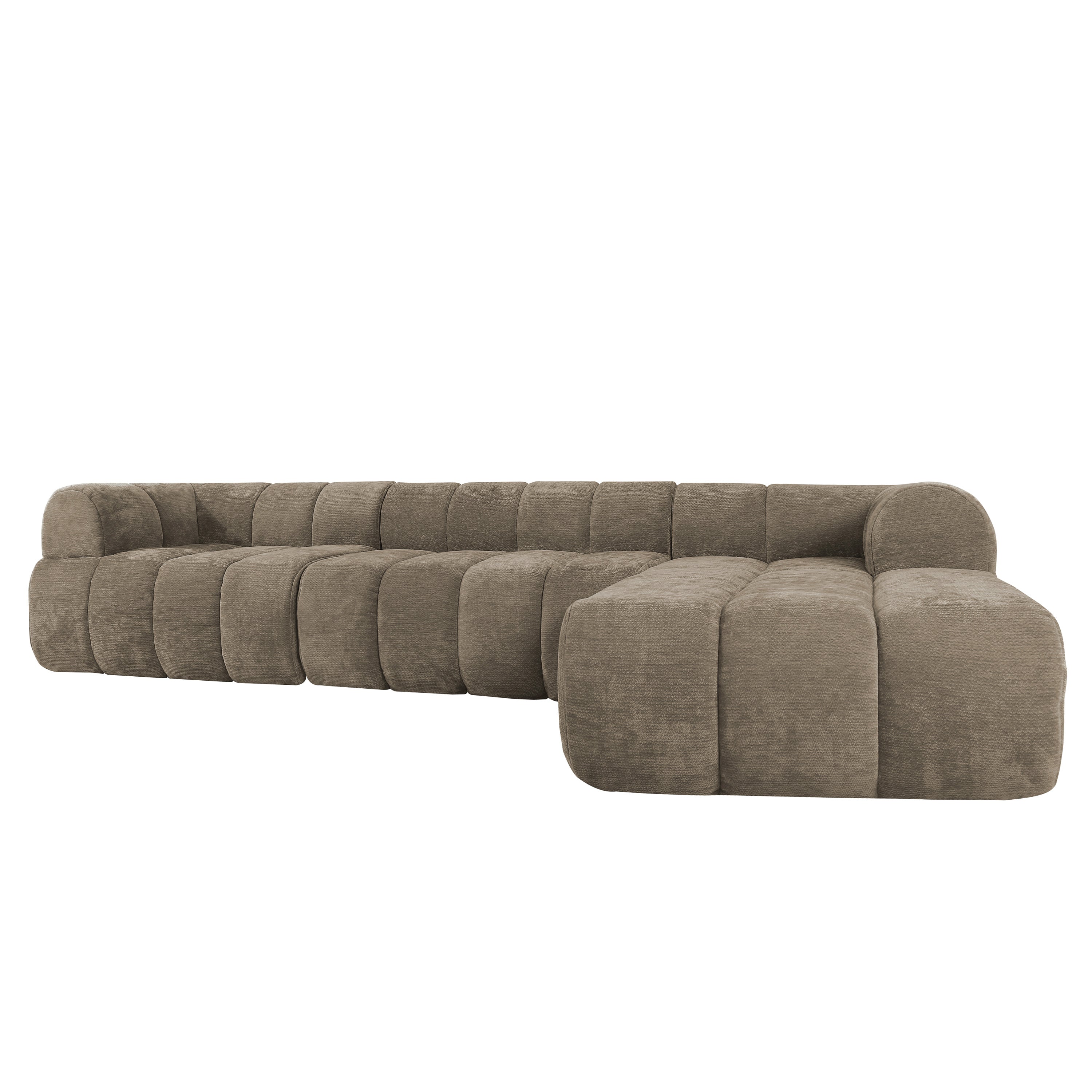 Sectional Sofa L-Shape High-Density Foam Espresso 4 Seat 122 In