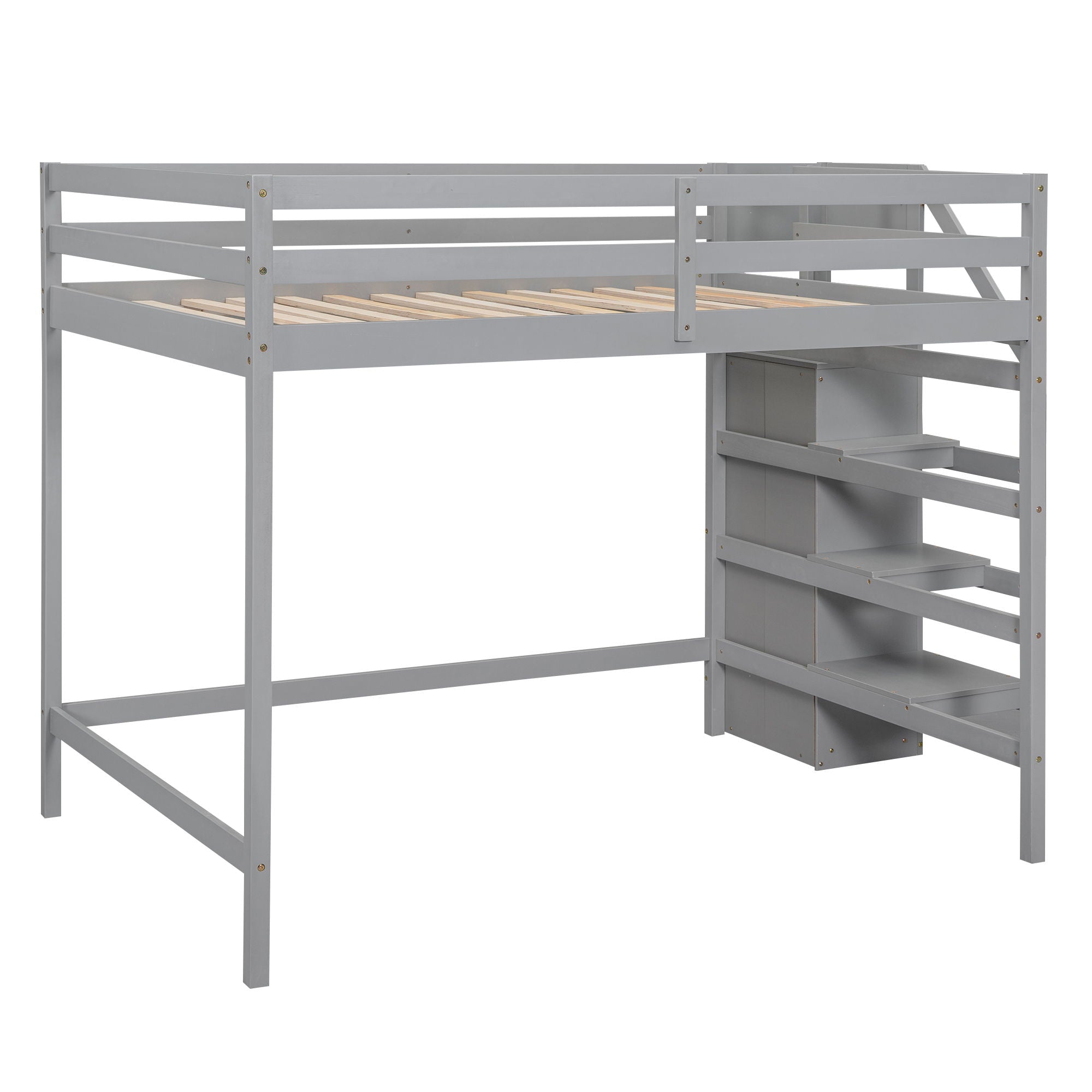 Loft Bed With Built In Storage Wardrobe And Staircase