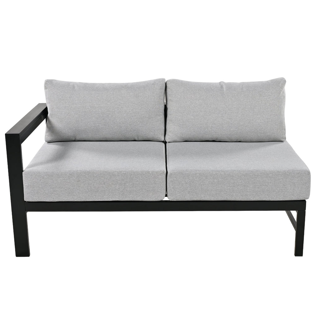 Outdoor Sectional Set Iron Gray U-Shape Seats 5 to 6 5.9 In Cushion