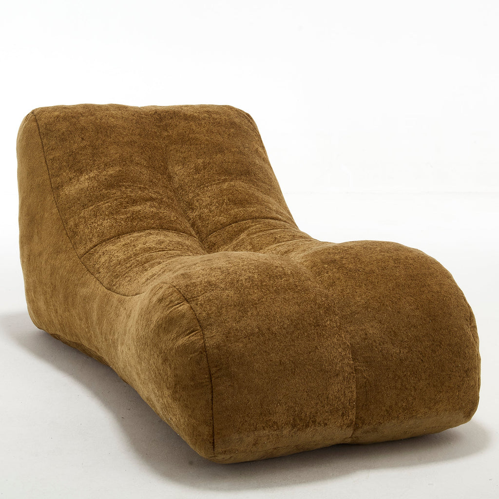 Bean Bag Sofa Chair Polyester Brown Foam Adult 59x30x23.6 In