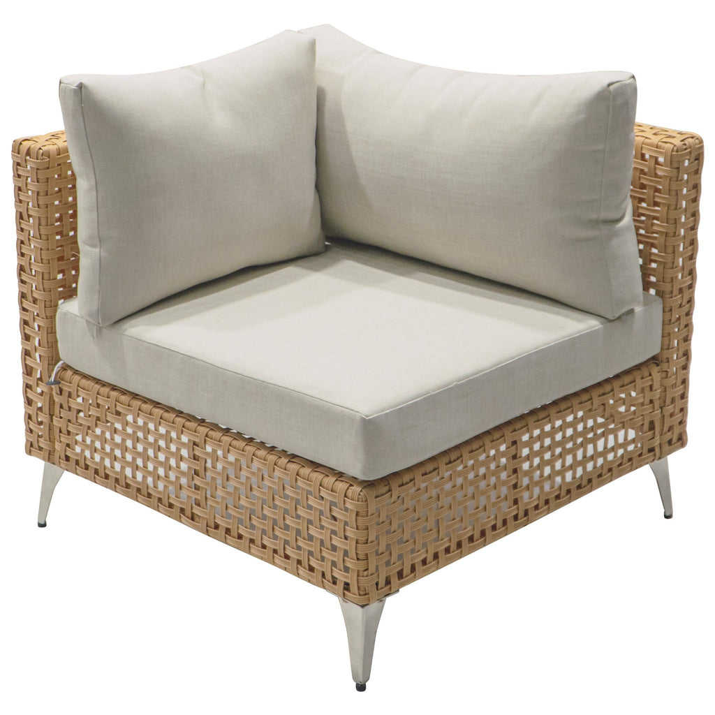 Outdoor Patio Set with Fire Pit Table Rattan Metal Beige 8 Piece