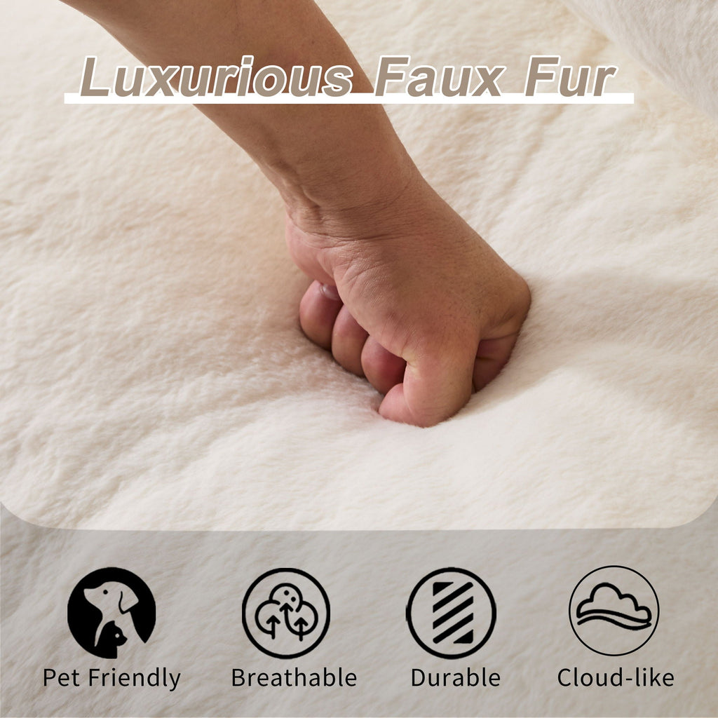 Giant Bean Bag Couch, Ultra Soft Fluffy Loveseat For Living Room