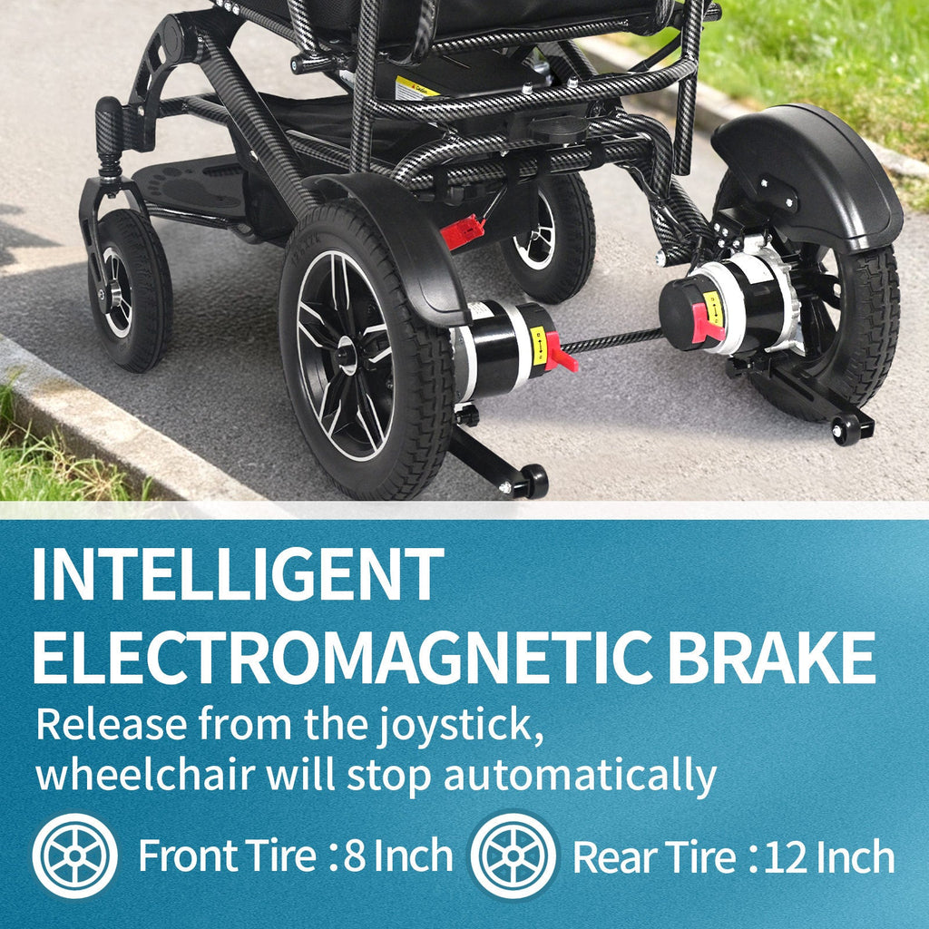 Wheelchair Electric Foldable All Terrain Aluminum 500W Dual Motor 41x24x39 In
