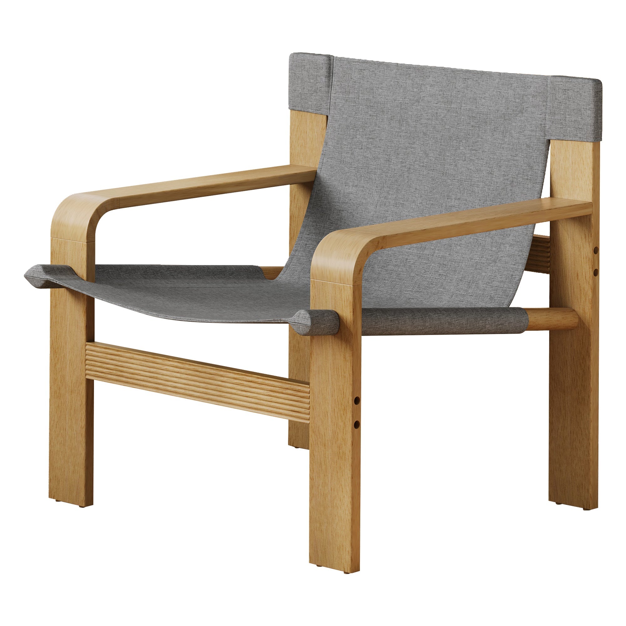 Mid-Century Accent Chair Dark Gray Linen 30x25x30