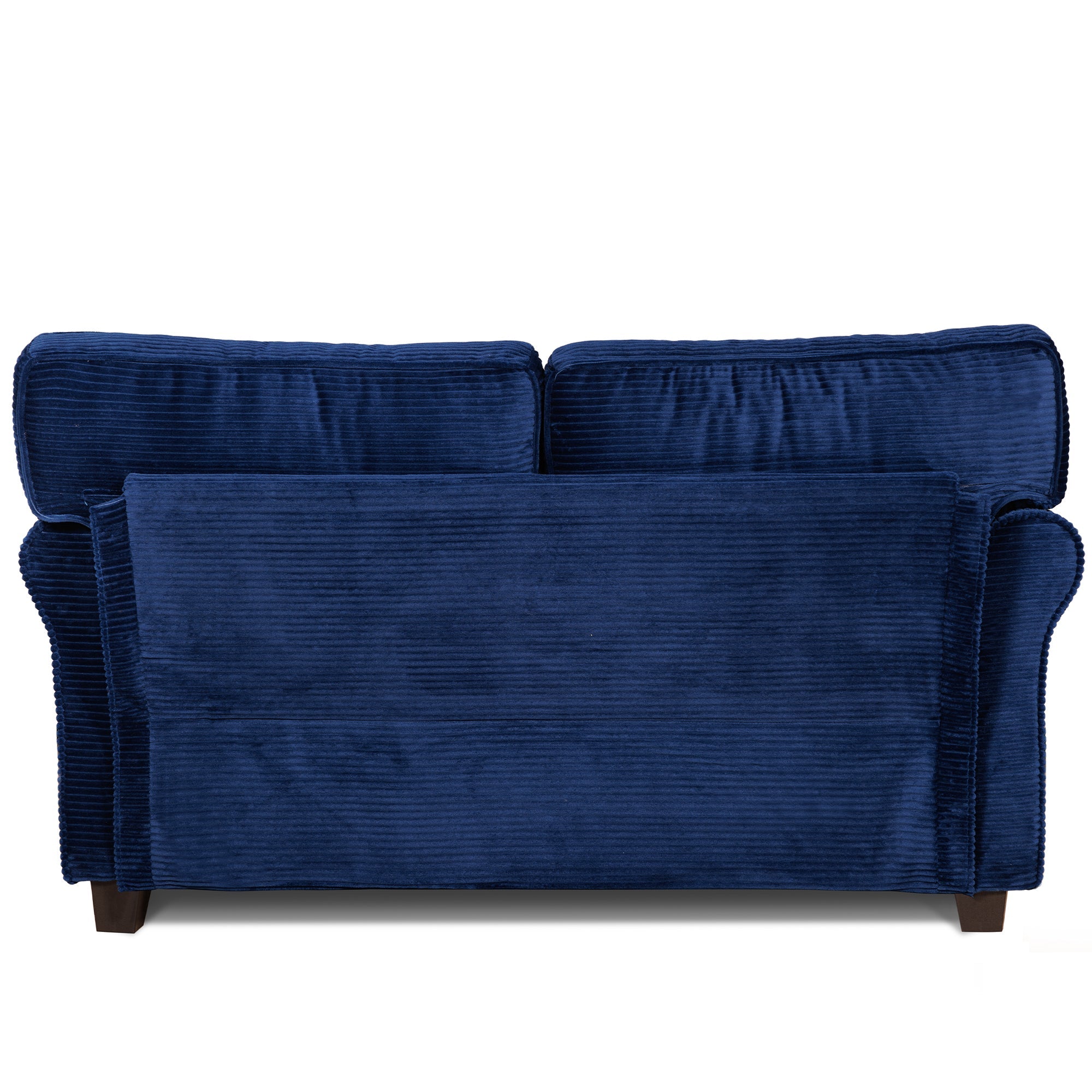 Loveseat Modern Corduroy Blue Removable Cushions Padded Arms 57 In 375 LB