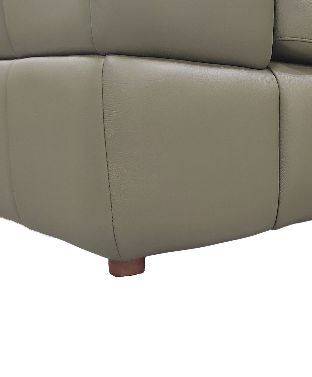Sectional Sofa Modular Leather Match Olive Green 7 Seat 131 In