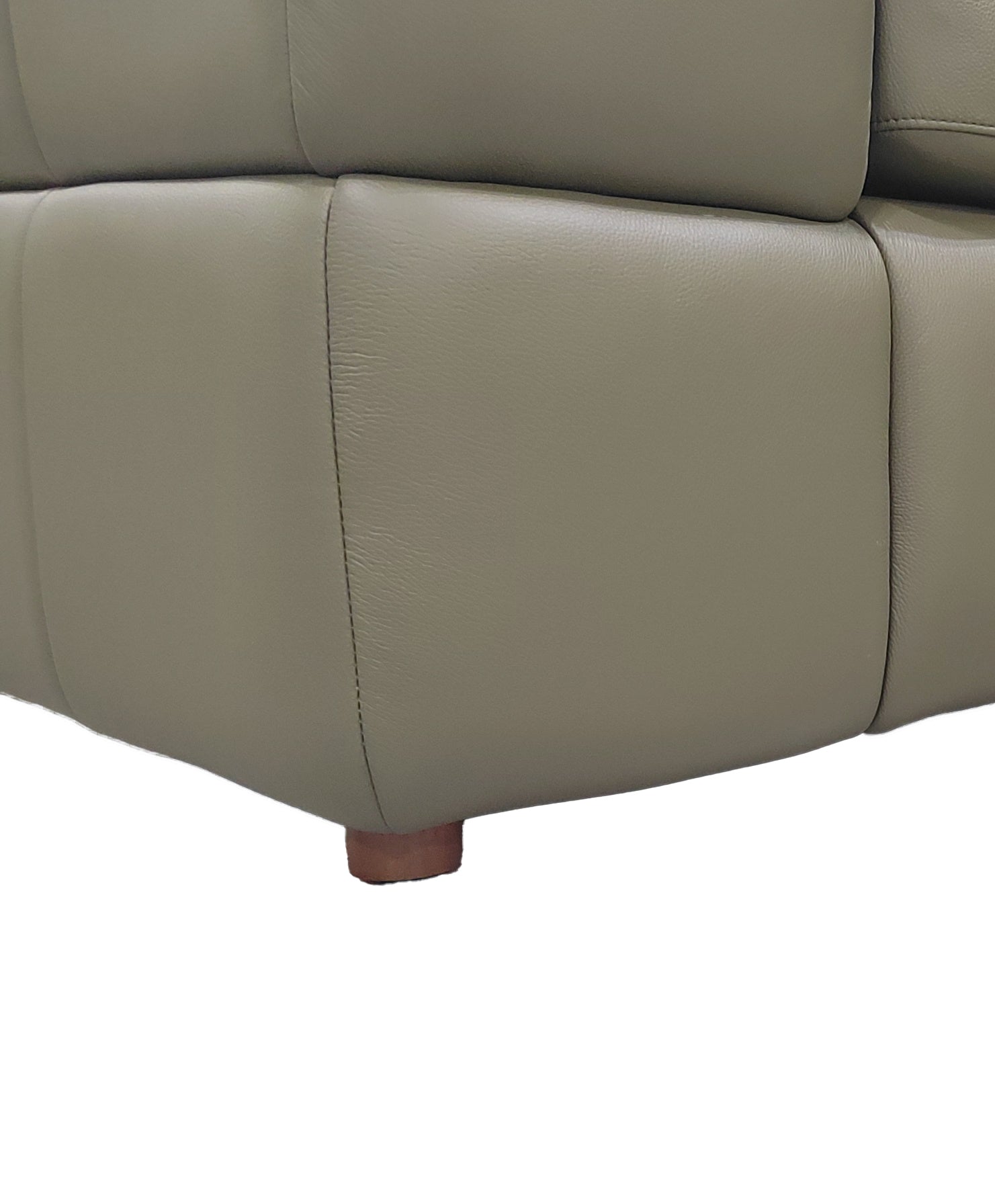 Sectional Sofa Modular Leather Match Olive Green 7 Seat 131 In