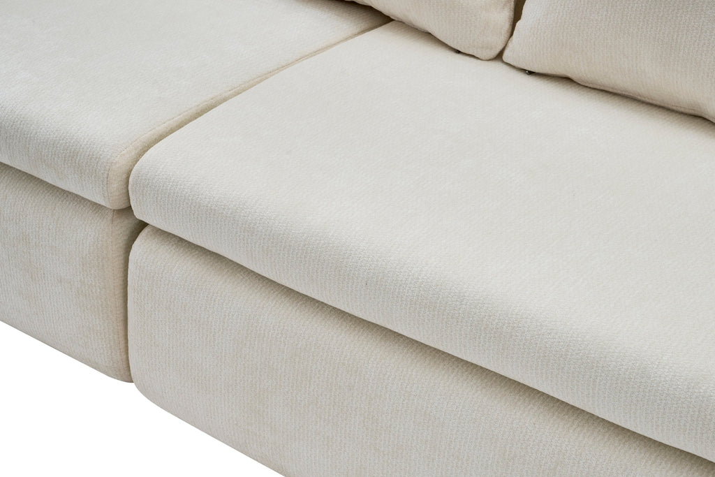 Sectional Sofa Cloud Modular White 4 Seat 104 In No Assembly Deep Seat