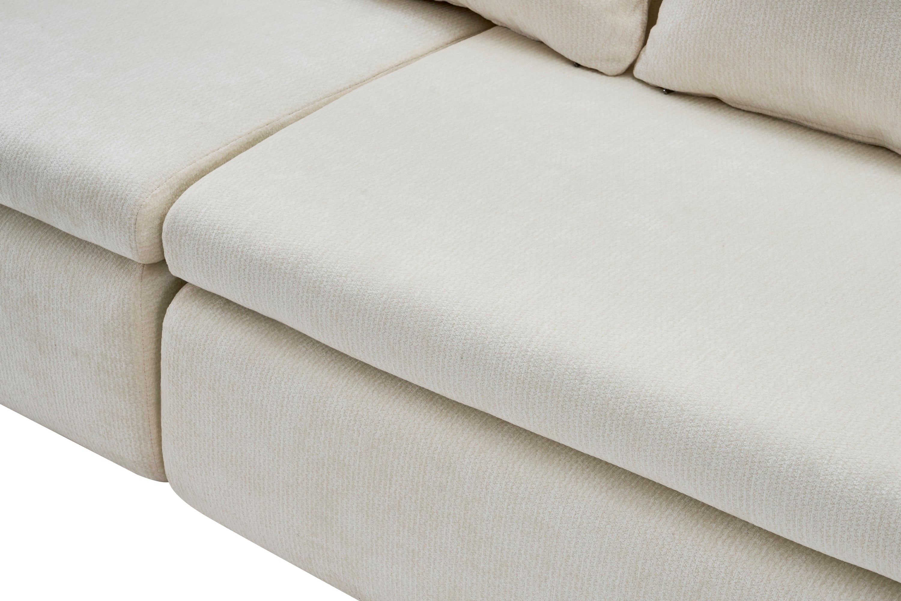 Sectional Sofa Cloud Modular White 4 Seat 104 In No Assembly Deep Seat