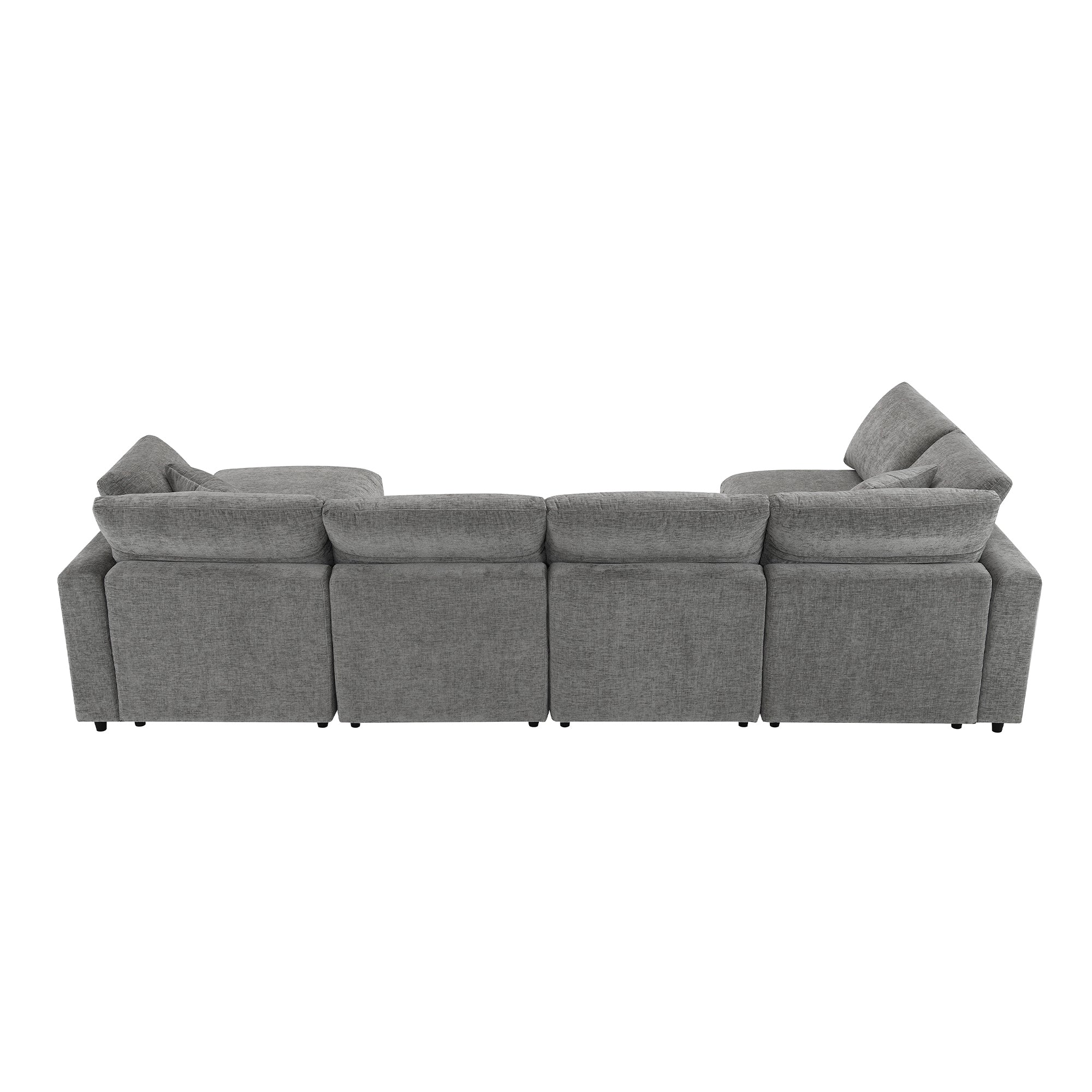 6-Seat U-Shape Modular Sofa with Ottoman, 130