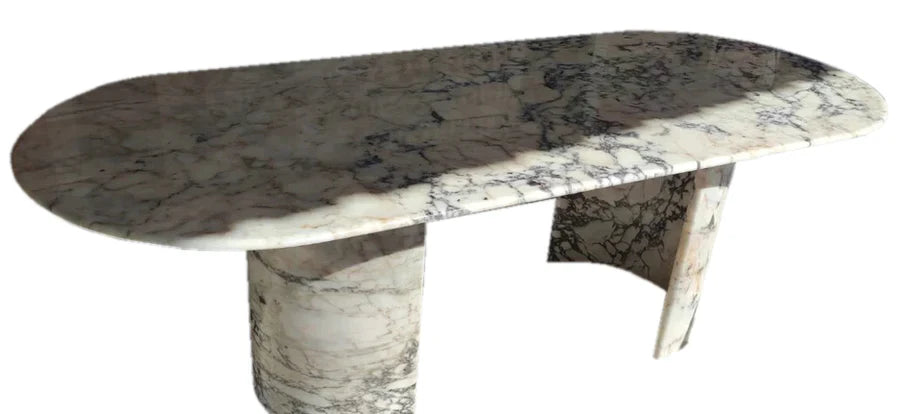 Calacatta Viola Marble Oval Dining Table - Polished 36x88 inch