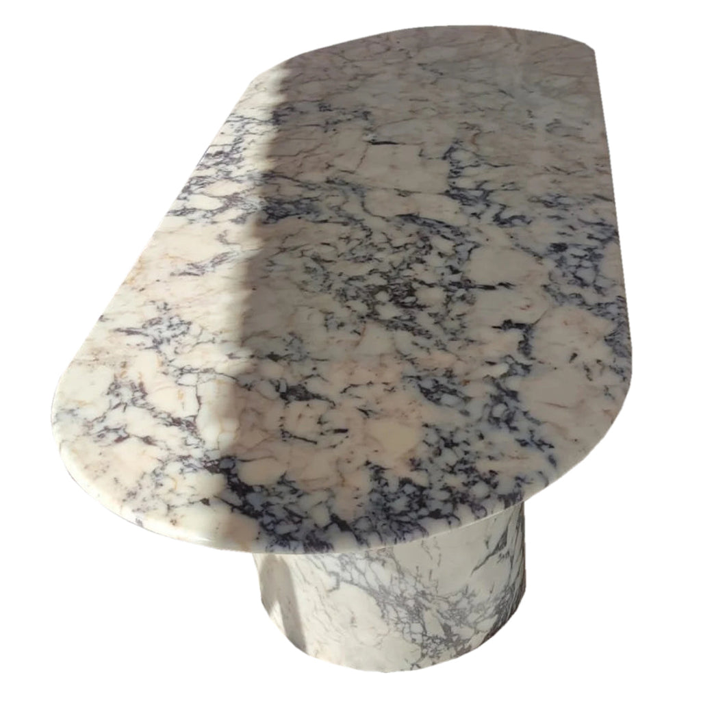 Calacatta Viola Marble Oval Dining Table - Polished 36x88 inch