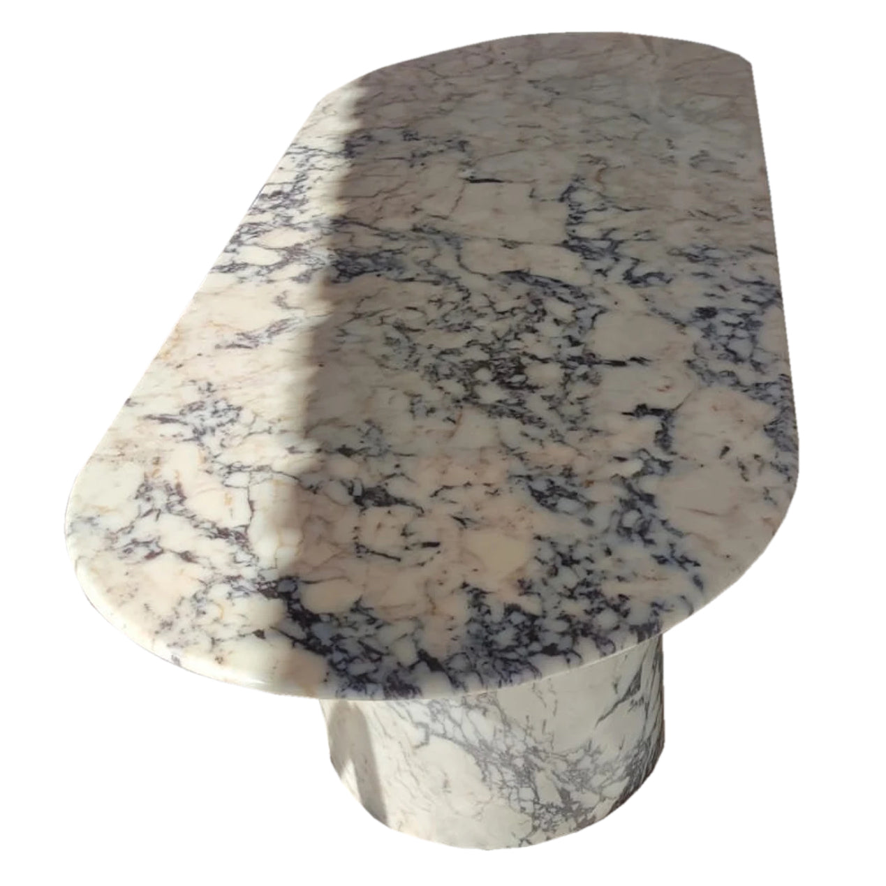 Calacatta Viola Marble Oval Dining Table - Polished 36x88 inch