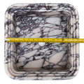 Calacatta Viola Marble Rectangular Ribbed Bathroom Sink - 16x16x6