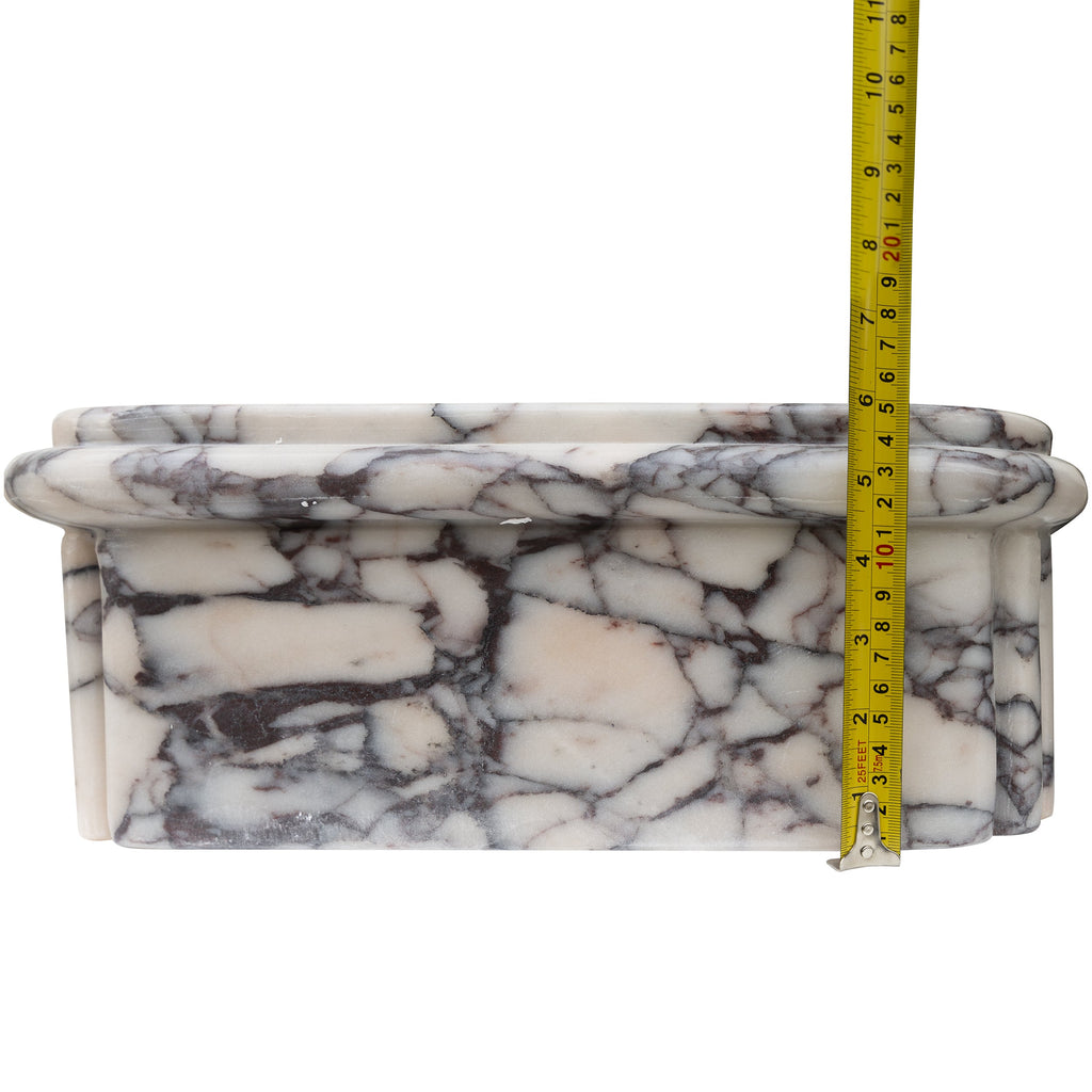 Calacatta Viola Marble Rectangular Ribbed Bathroom Sink - 16x16x6