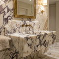 Calacatta Viola Marble Wall Mount Bathroom Vanity Sink - Fluted 21x37