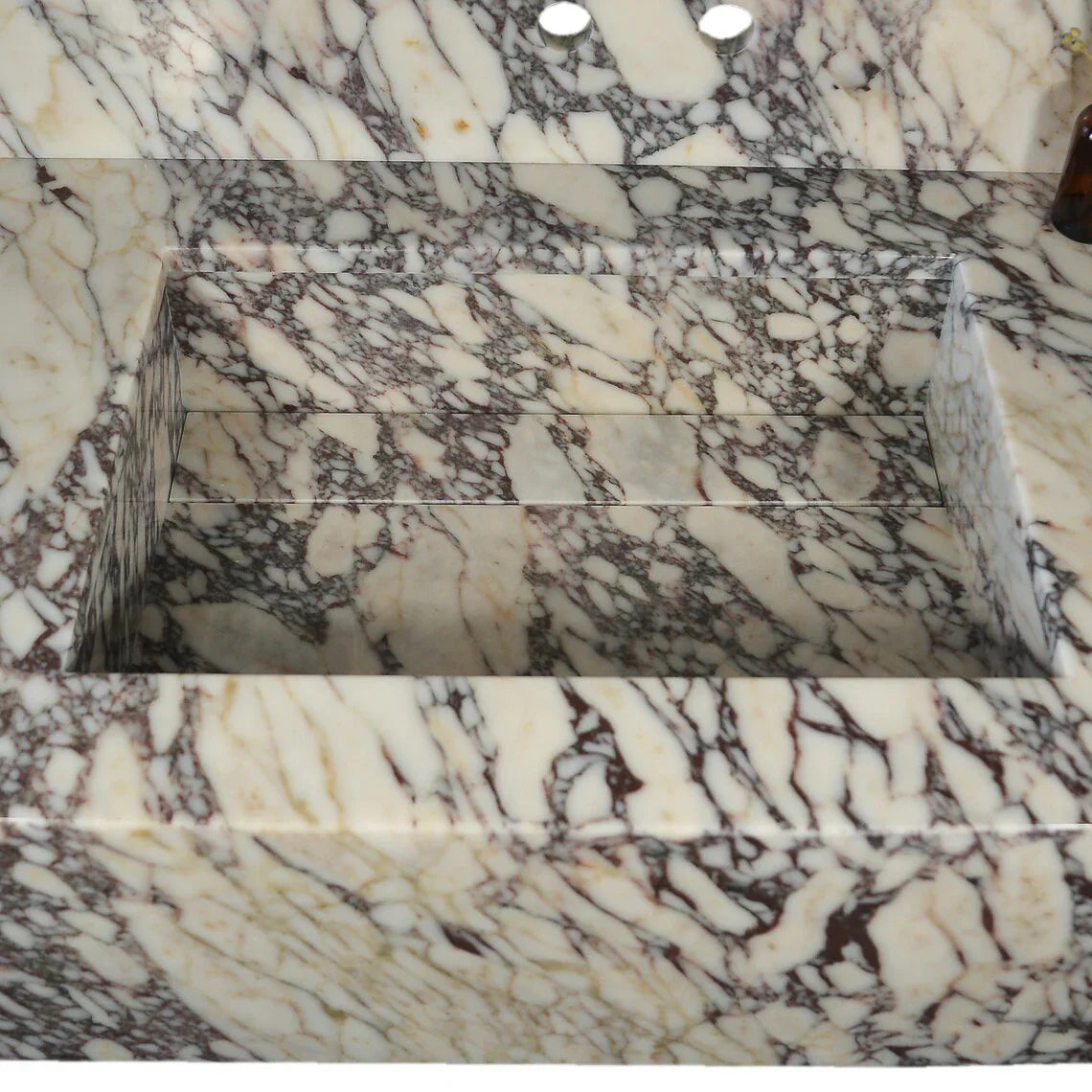 Calacatta Viola Marble Wall Mount Sink 21x34 - 8 inch Backsplash
