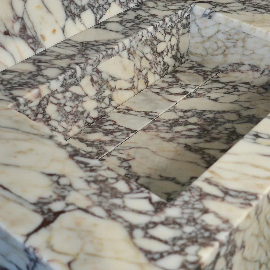 Calacatta Viola Marble Wall Mount Sink 21x34 - 8 inch Backsplash