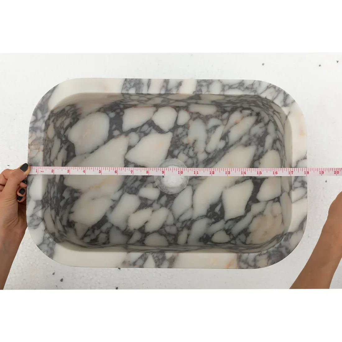 Calacatta Viola Marble Rectangular Wall-Mount Bathroom Sink 18x12