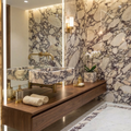 Calacatta Viola Marble Rectangular Wall Mounted Sink 12x18x7