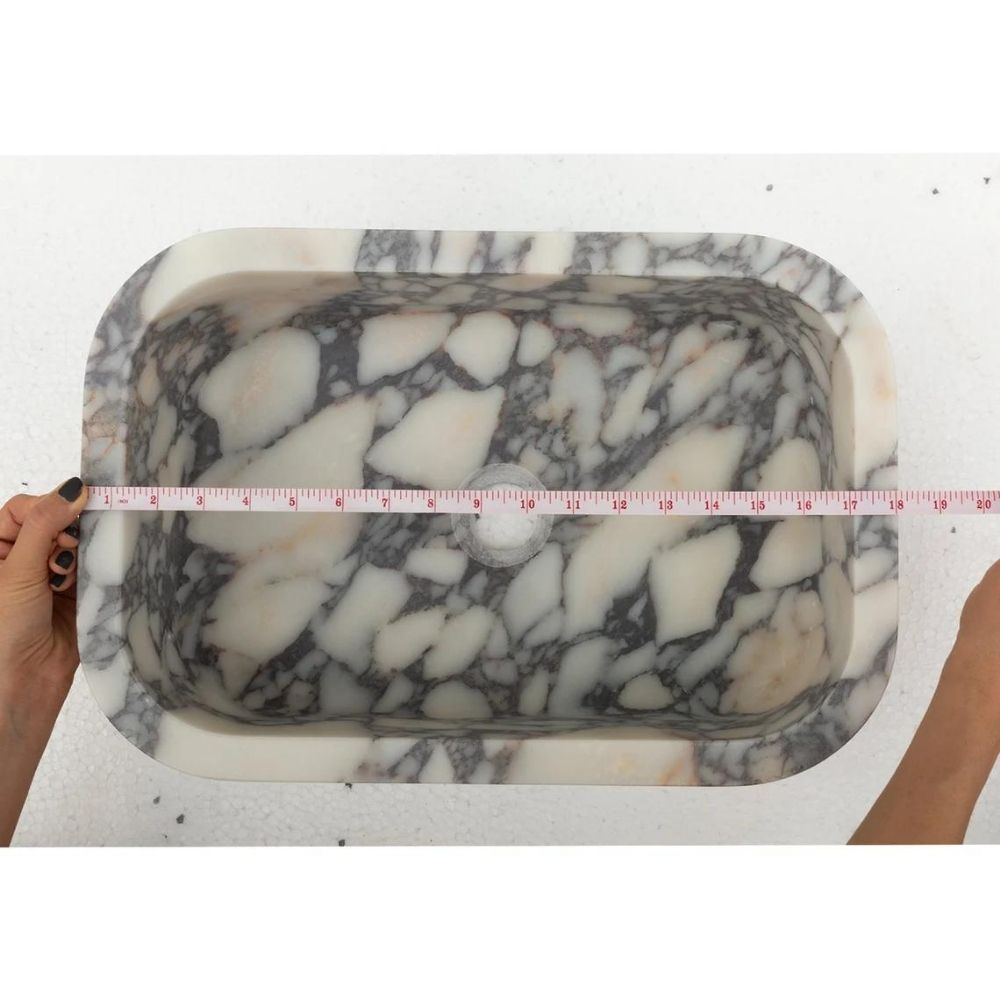 Calacatta Viola Marble Natural Stone Rectangular Sink 12x18x6