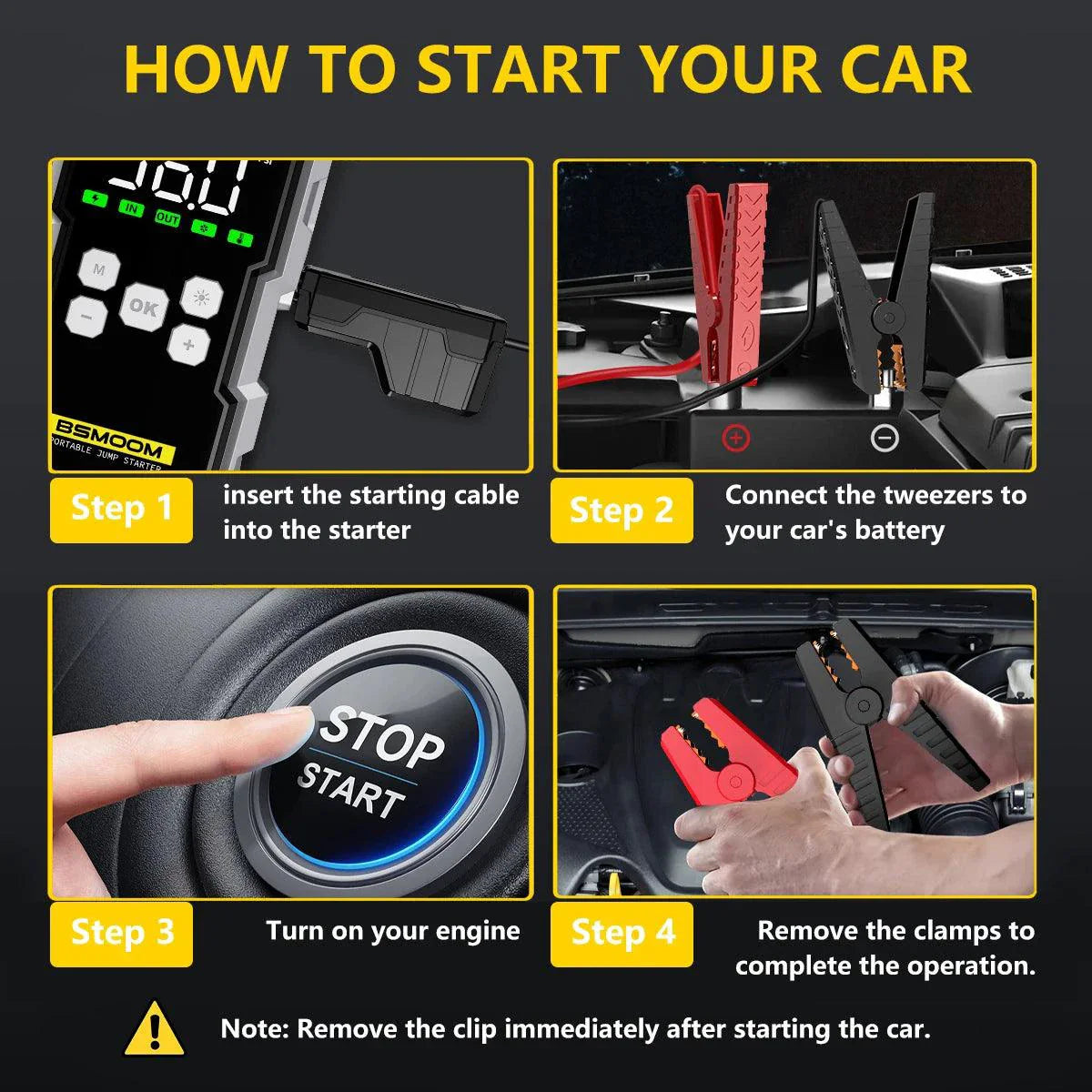 MANDOTOS Car Jump Starter Pro With Air Compressor 6000A 21800mAh LCD Display Portable Booster Charger
