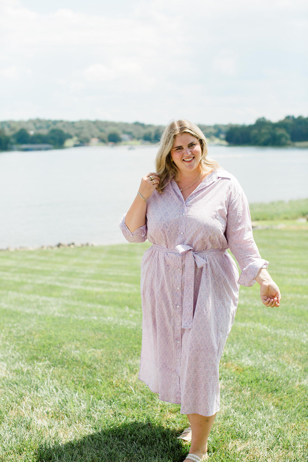 The Christine Shirt Dress in Lavender Taffy - Final Sale