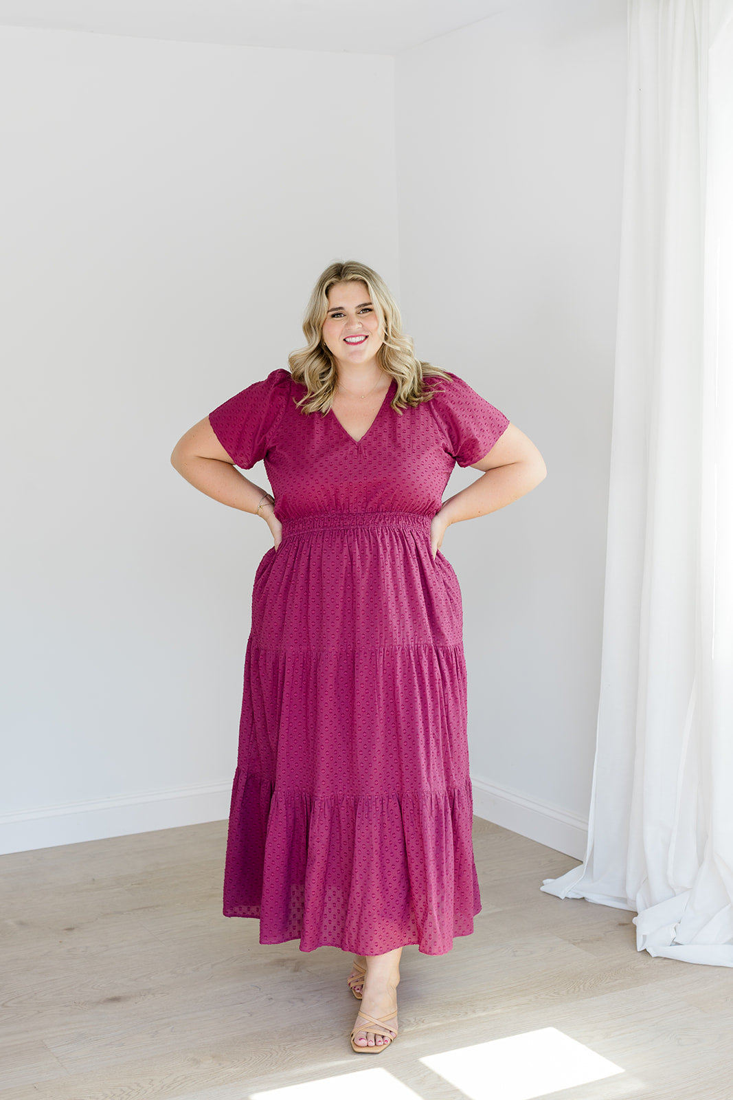 The Sarah Maxi Dress in Sugar Plum Dobby - Final Sale