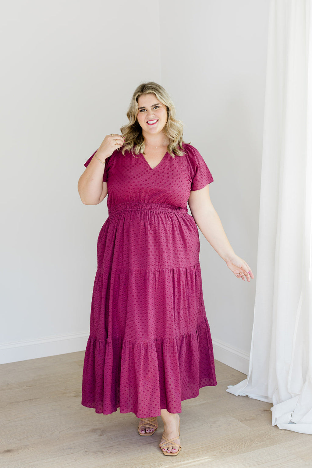The Sarah Maxi Dress in Sugar Plum Dobby - Final Sale