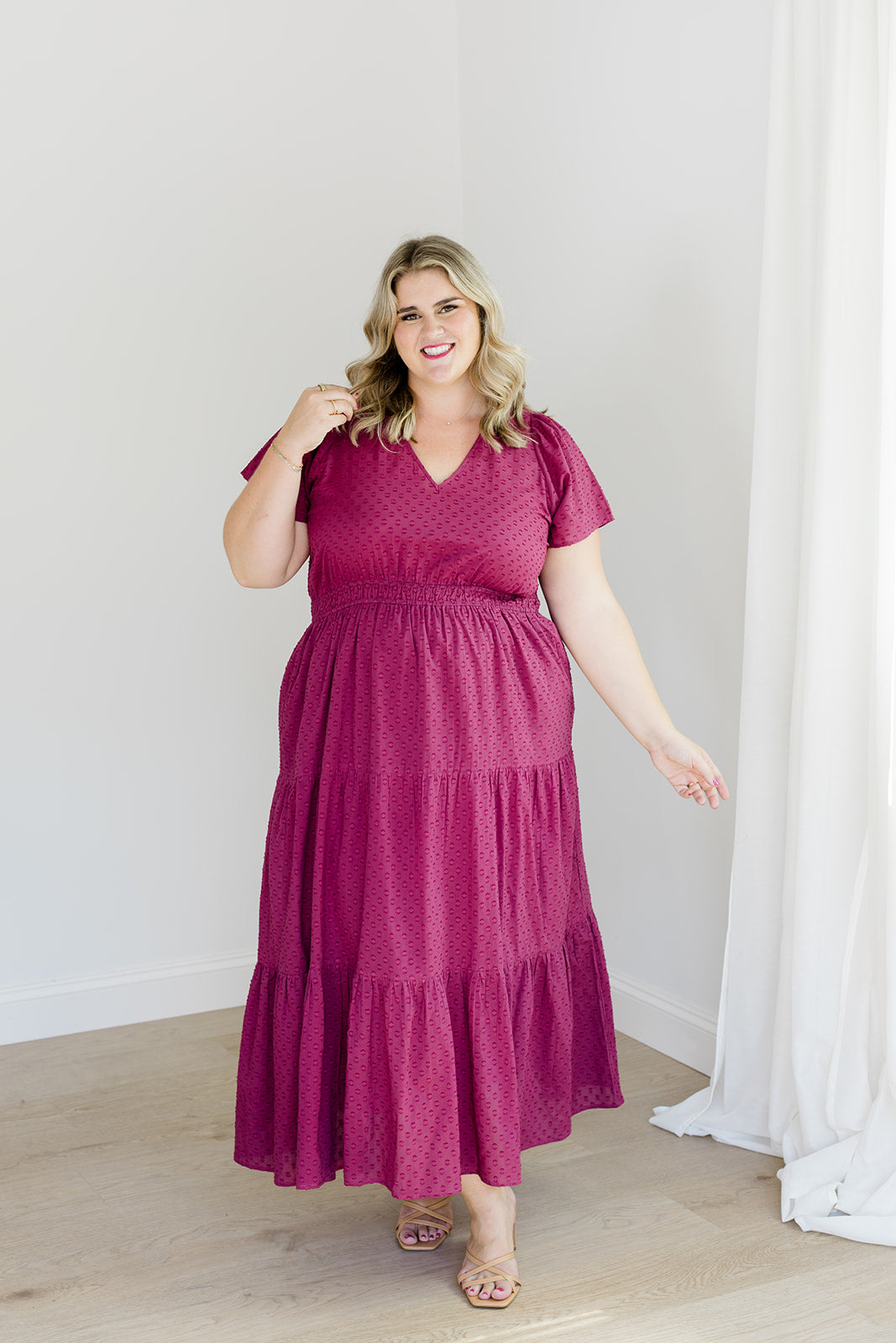 The Sarah Maxi Dress in Sugar Plum Dobby - Final Sale