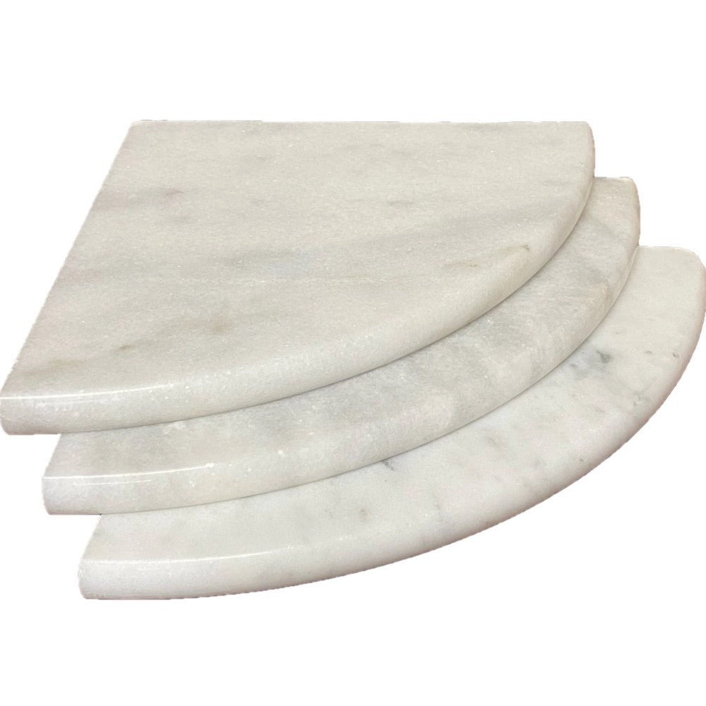Carrara White Marble 9 Inch Shower Corner Shelf Semi Polished