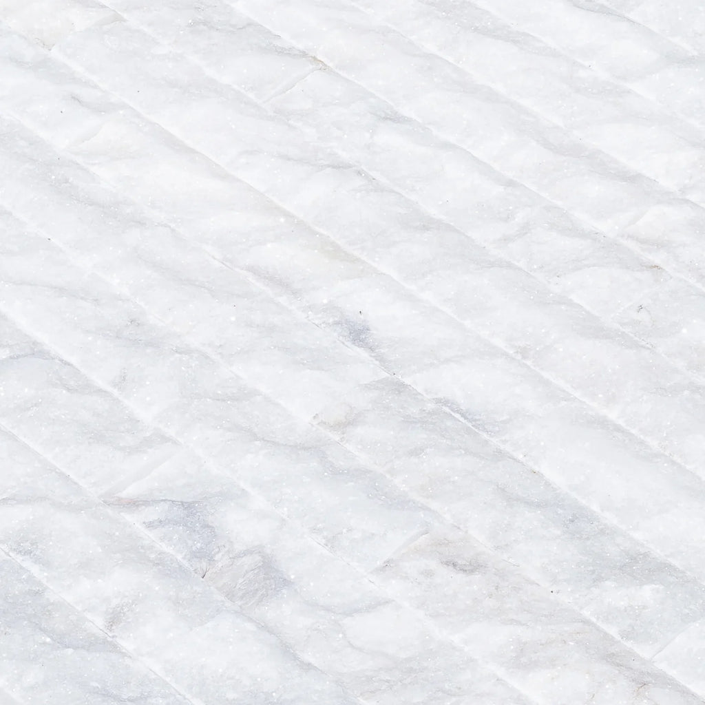 Carrara White Split-Face Marble Wall Tile - 4 Inch x Free Length