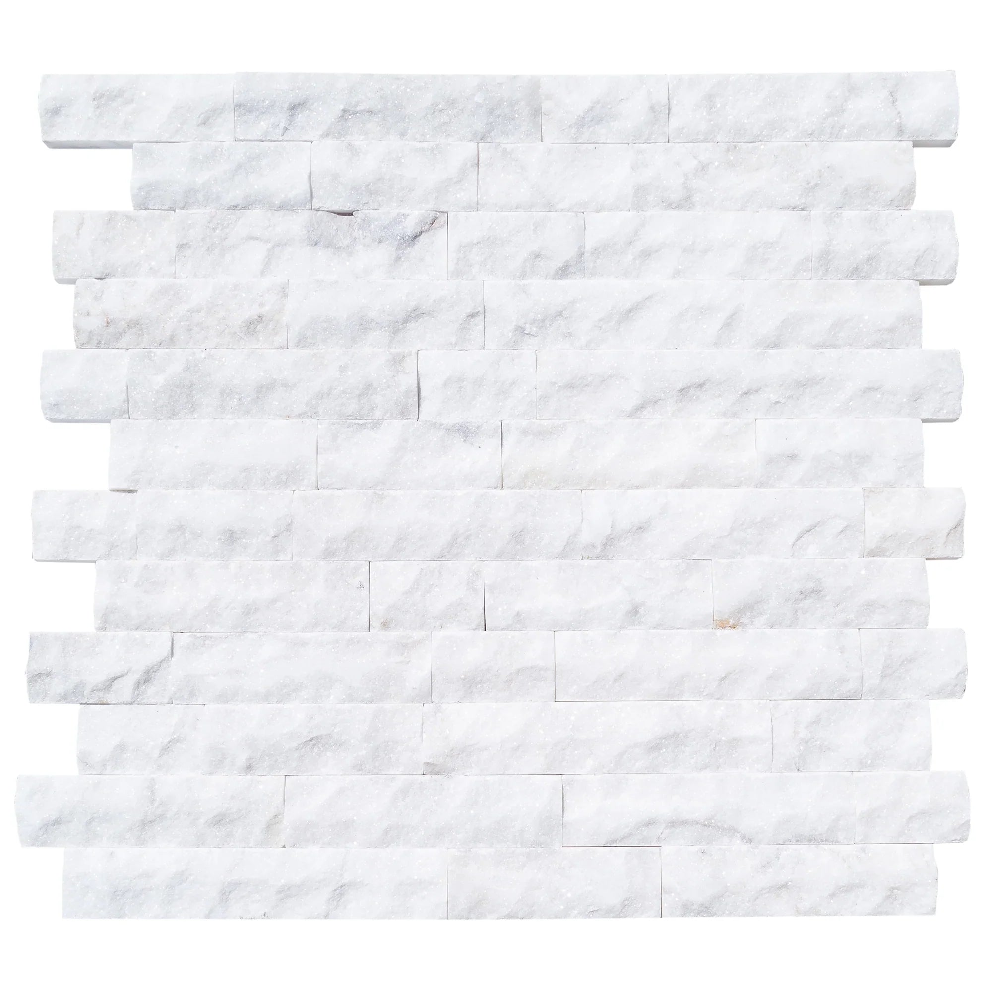 Carrara White Split-Face Marble Wall Tile - 4 Inch x Free Length