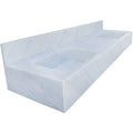 Carrara White Marble Bathroom Double Sink with Elegant Fluted Front Design 72x21x8