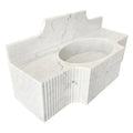 Carrara White Marble Polished Wall Mount Bathroom Sink 48 Inch with 10 Inch Backsplash