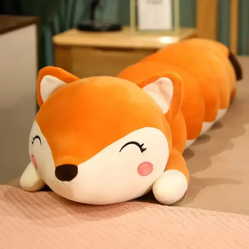 Cartoon caterpillar orange & green long body pillow bedroom plush