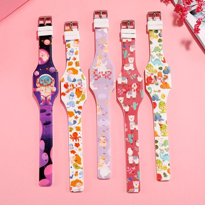 Cartoon Digital Watch Dolphin Mermaid Unicorn Dinosaur Kitty Christmas 3D Digital Sport Watch With 10 Color Lights And Alarm Band Digital Wrist Watch Gifts For Boys Girls Child Wristwatch