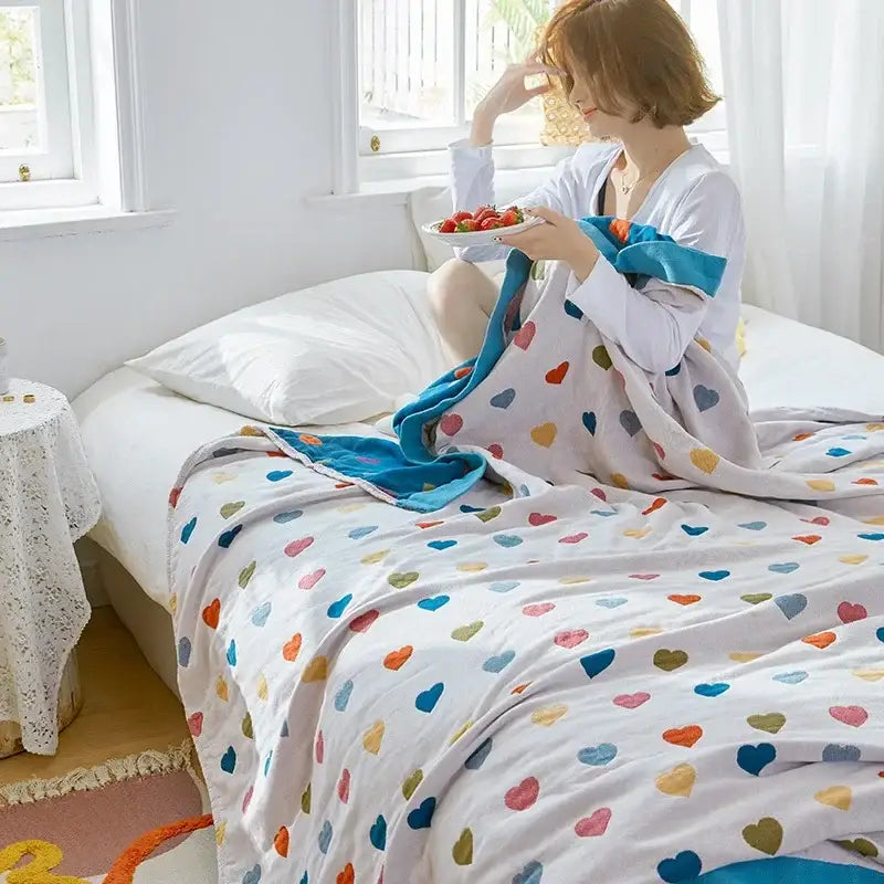 DecorBites™ Cartoon Lion Cotton Throw Blanket for Bed & Sofa