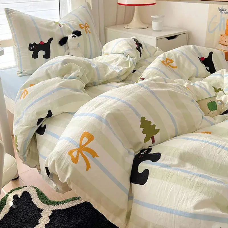 DecorBites™ Cartoon Style Cotton Printed Bedding Sets in Single/Double Size