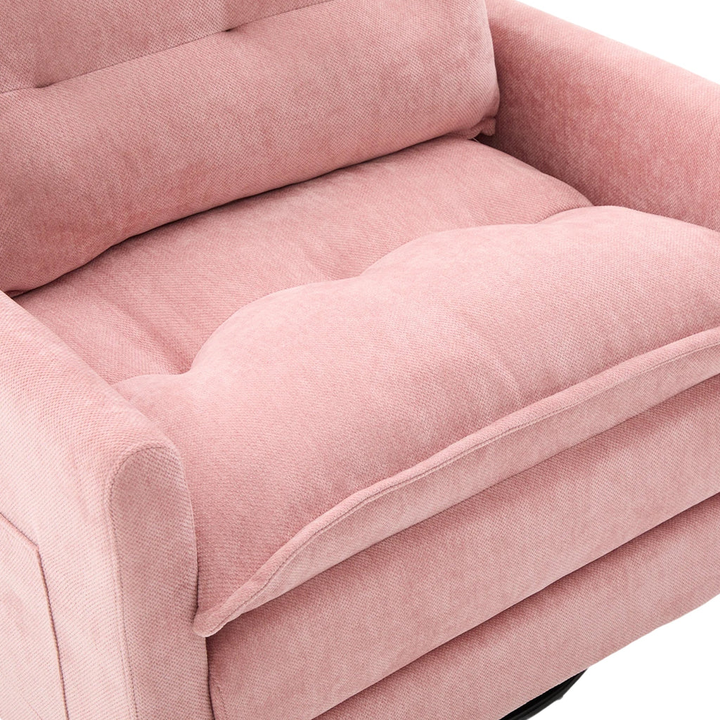 Accent Chair Swivel Barrel Chenille Pink Memory Foam