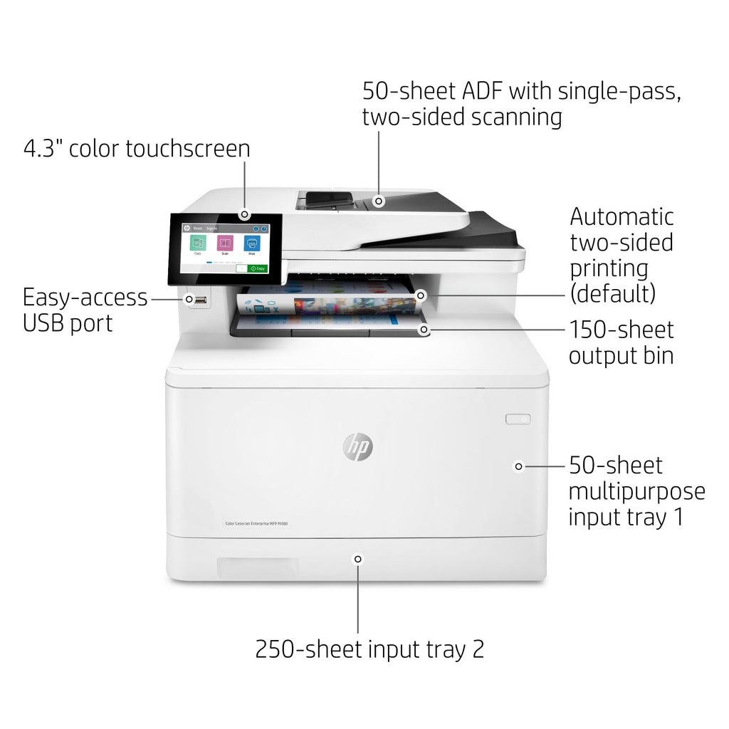 HP Color LaserJet Enterprise MFP M480f 29 ppm Multifunction Printer 3QA55A#BGJ