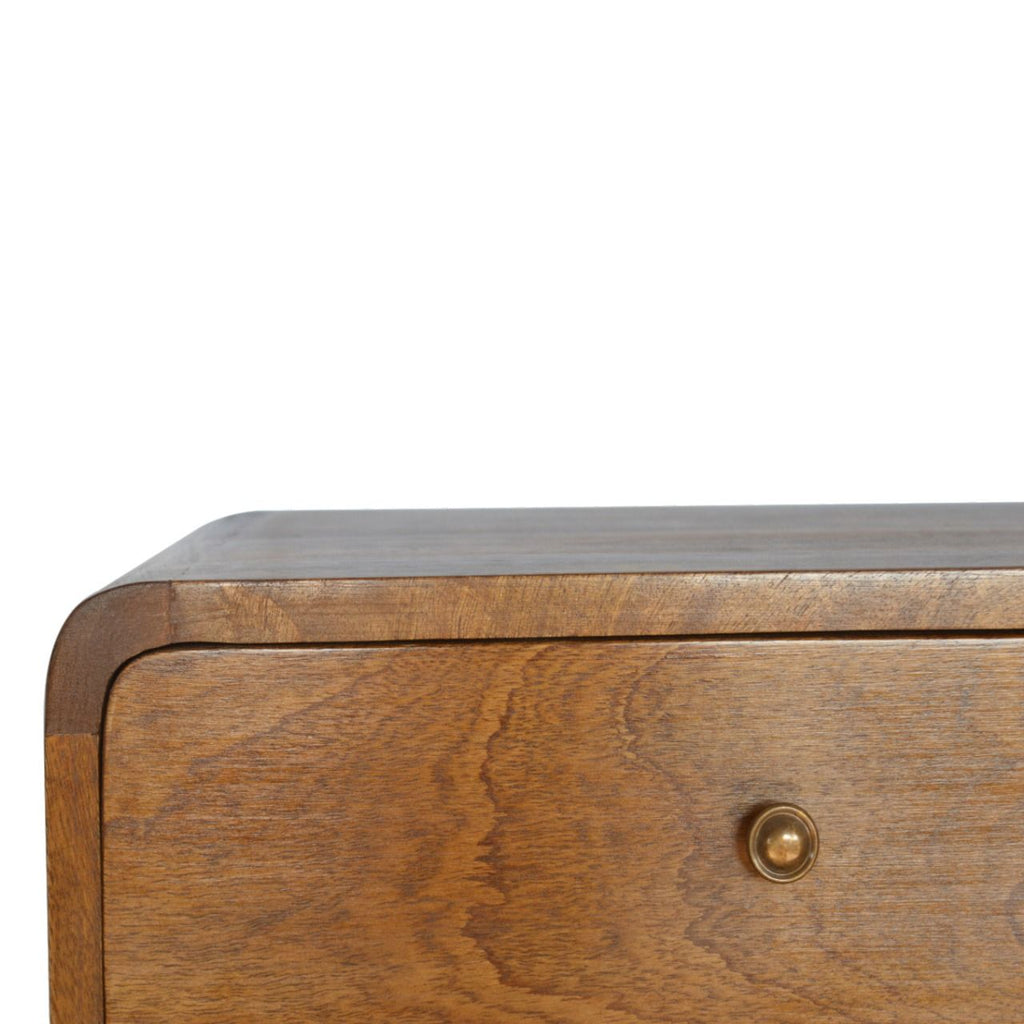 Curved Wall Mounted Bedside Nightstand