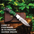 Hand-Forged Damascus Steel Folding Knife with Pakka Wood Handle