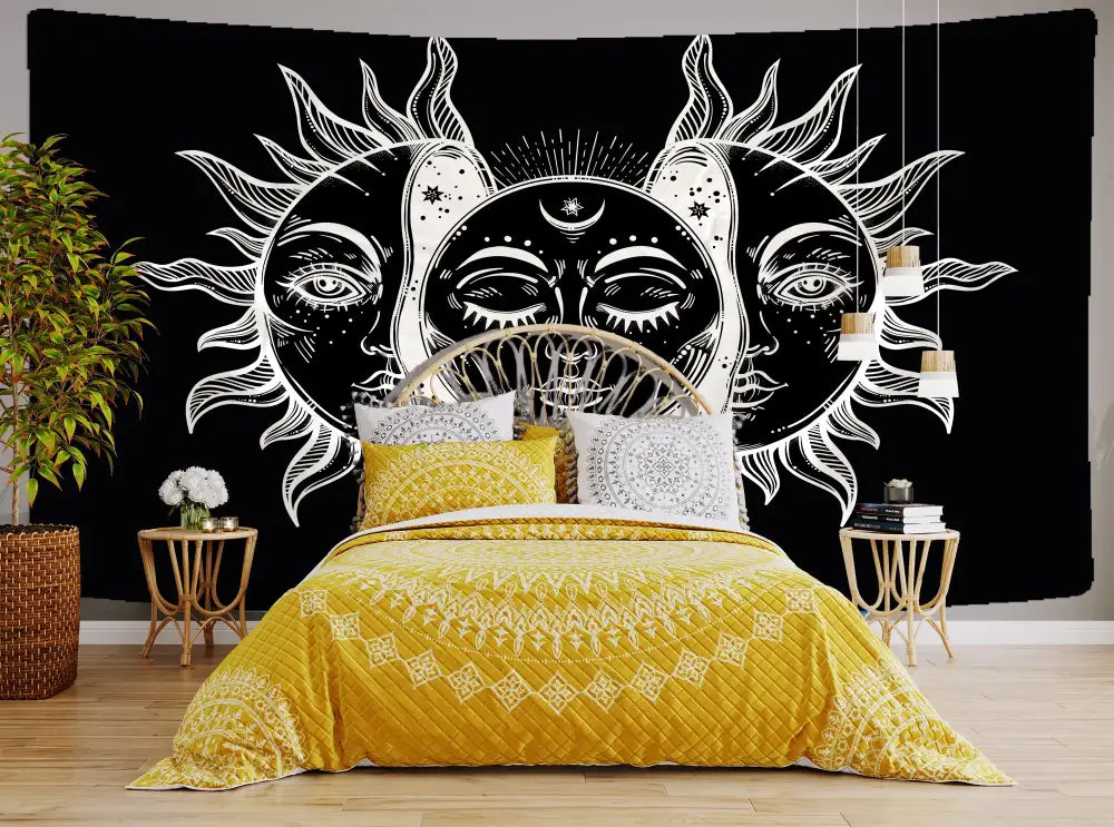 DecorBites™ Celestial Mandala Tapestry Wall Hanging for Dorm Decor & Psychedelic Vibes